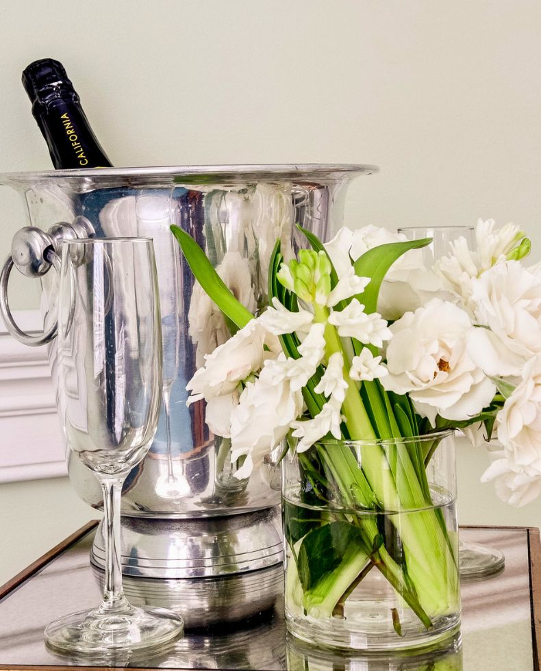 Champagne Bucket with Flowers